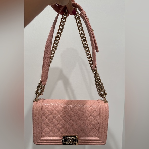 Chanel Boy Medium  Pink Quilted Bag with Gold hardware - Picture 9 of 11